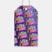 Neon Glow Trampoline Jumping Party Dank je wel Fav Cadeaulabel (Achterkant)