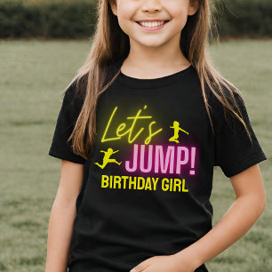 Neon Glow Trampoline Party Laten we Jump Verjaarda T-shirt