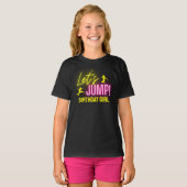 Neon Glow Trampoline Party Laten we Jump Verjaarda T-shirt (Voorkant volledig)