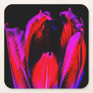 Neon Glow Tulp Kartonnen Onderzetters