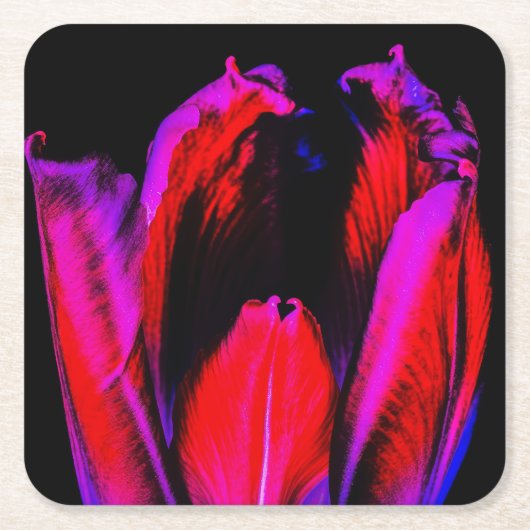 Neon Glow Tulp Kartonnen Onderzetters (Voorkant)