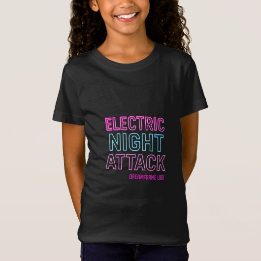 Neon Glow Typography Print | Retro Futuristic Room T-shirt (Voorkant)