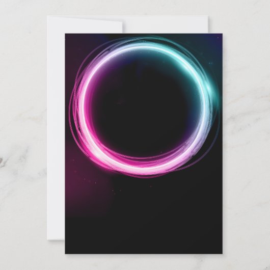 Neon Glow Uitnodiging voor verjaardag (Achterkant)