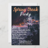 Neon Glow Up: Tropische Vibes Lente Break Party Kaart (Voorkant)