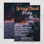 Neon Glow Up: Tropische Vibes Lente Break Party Kaart (Voorkant / Achterkant)