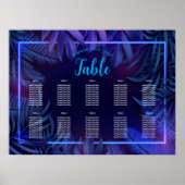 Neon Glow Verjaardag Downloadbare Zitting Grafiek Poster (Voorkant)