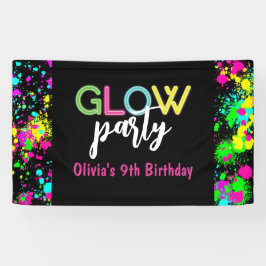 Neon Glow verjaardagsfeest Spandoek