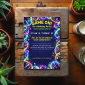 Neon Glow Verjaardagsfeest Uitnodiging