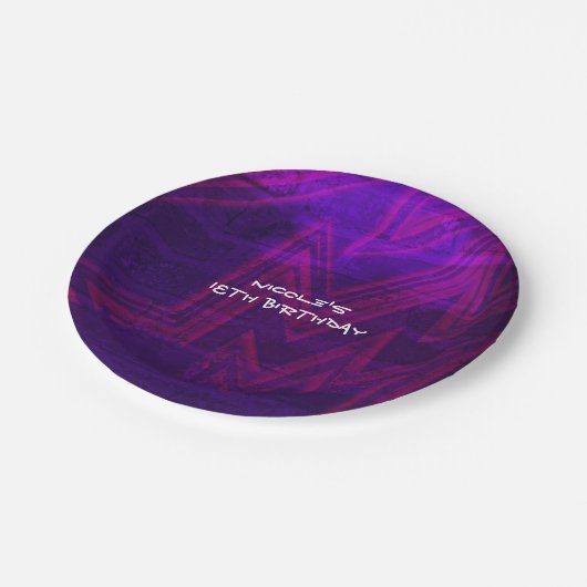 Neon Glow Verjaardagsfeest Urban Club Borden Papieren Bordje (Gekanteld)