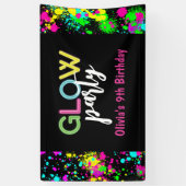 Neon Glow verjaardagsfeestje Spandoek (Verticaal)