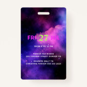 Neon Glow VIP toegang Zoete 16 verjaardagsuitnodig Badge (Achterkant)