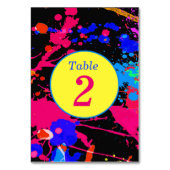 Neon Glow, Yellow Pink Paars Paint Splatter Kaart (Achterkant)