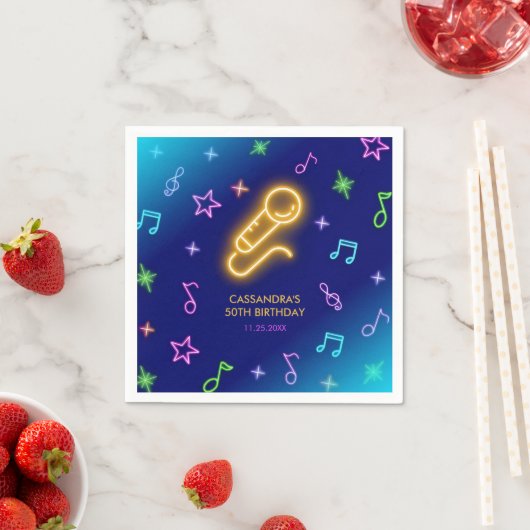 Neon Glow zingt karaoke verjaardag Servet (Insitu)