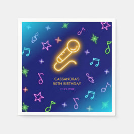 Neon Glow zingt karaoke verjaardag Servet