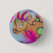 Neon Goat Ronde Button 3,2 Cm (Voorkant)