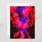 Neon Goddess in Enchanted Forest Briefkaart (Voorkant / Achterkant)
