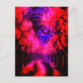 Neon Goddess in Enchanted Forest Briefkaart (Voorkant)