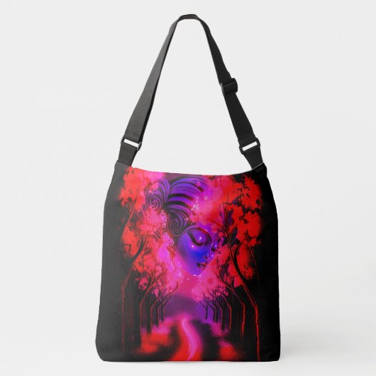 Neon Goddess in Enchanted Forest Crossbody Tas (Voorkant)