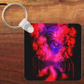 Neon Goddess in Enchanted Forest Sleutelhanger (Voorkant)