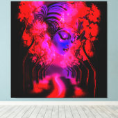 Neon Godin in Betoverd Bos Canvas Afdruk (Insitu (Houten vloer))