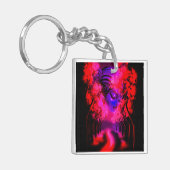 Neon Godin in Betoverd Bos Sleutelhanger (Voorkant Links)