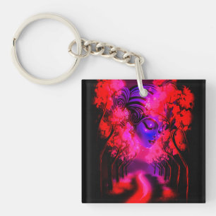 Neon Godin in Betoverd Bos Sleutelhanger