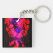 Neon Godin in Betoverd Bos Sleutelhanger (Achterkant)
