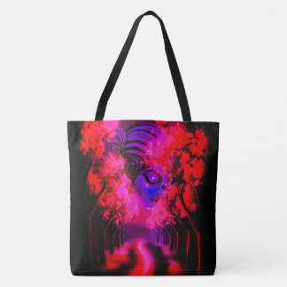Neon Godin in Betoverd Bos Tote Bag