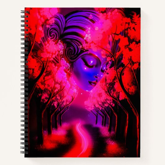Neon Godin in Betoverd Woud Notitieboek (Voorkant)