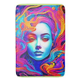 Neon Godin met Stromend Kosmisch Haar Badmat