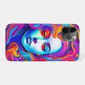 Neon Godin met vloeiend kosmisch haar Case-Mate iPhone Case (Achterkant (horizontaal))