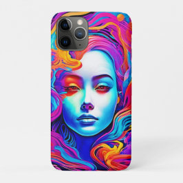 Neon Godin met vloeiend kosmisch haar Case-Mate iPhone Case