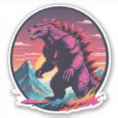 Neon Godzila van het Noorden2 Sticker (Voorkant)
