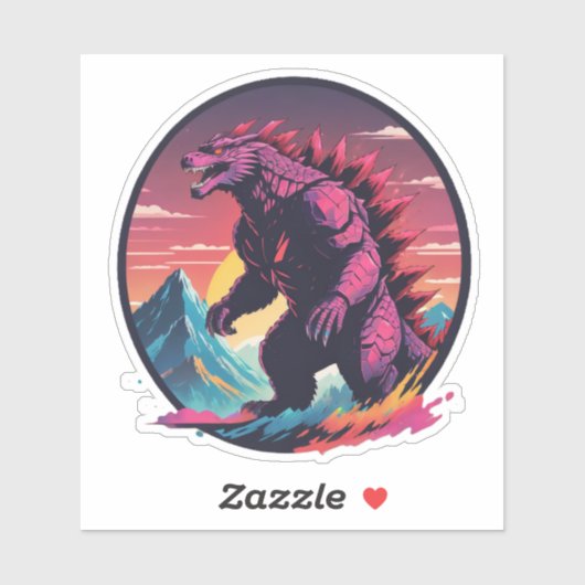 Neon Godzila van het Noorden2 Sticker (Vel)