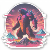 Neon Godzila van het Noorden Sticker (Voorkant)