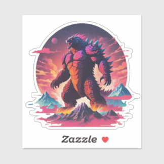 Neon Godzila van het Noorden Sticker