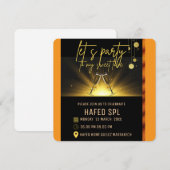 Neon Gold Light Digital Party e-invite Sjabloon, g Save The Date (Voorkant / Achterkant)