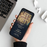 Neon Gold Light Digitale Partij e-uitnodigen Sjabl Kaart<br><div class="desc">Creëer een levendige digitale feestuitnodiging met onze Neon Gold Light e-invite sjabloon. Perfect voor verjaardagen, deze uitnodiging is te downloaden voor gemakkelijk delen via de telefoon. Laat uw gasten enthousiast zijn met deze zwarte neon gouden e-invite. Kies tussen prints of instant download voor uw gebruiksgemak. Download nu en begin met...</div>