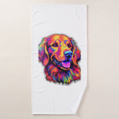 Neon Golden Retriever Badhanddoek (Badhanddoek)