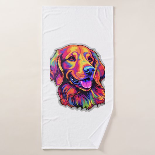 Neon Golden Retriever Badhanddoek (Badhanddoek)