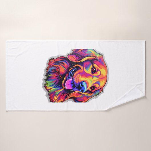 Neon Golden Retriever Badhanddoek (Badhanddoek)