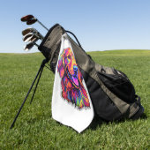 Neon Golden Retriever Golfhanddoek (Groen)