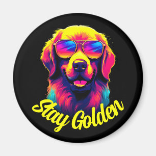 Neon Golden Retriever Magneet