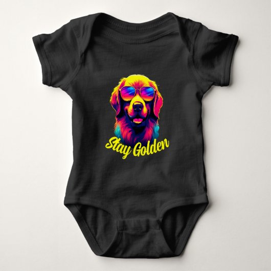Neon Golden retriever Romper (Voorkant)