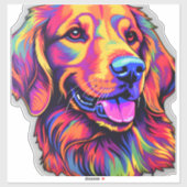 Neon Golden Retriever Sticker (Vel)