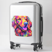 Neon Golden Retriever Sticker (Koffer)