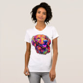 Neon Golden Retriever T-shirt (Voorkant volledig)