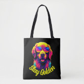 Neon Golden Retriever Tote Bag (Voorkant)