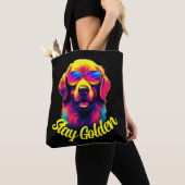 Neon Golden Retriever Tote Bag (Dichtbij)
