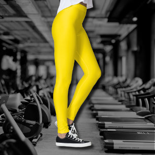 Neon Goldenrod Effen Kleur   Klassiek Leggings